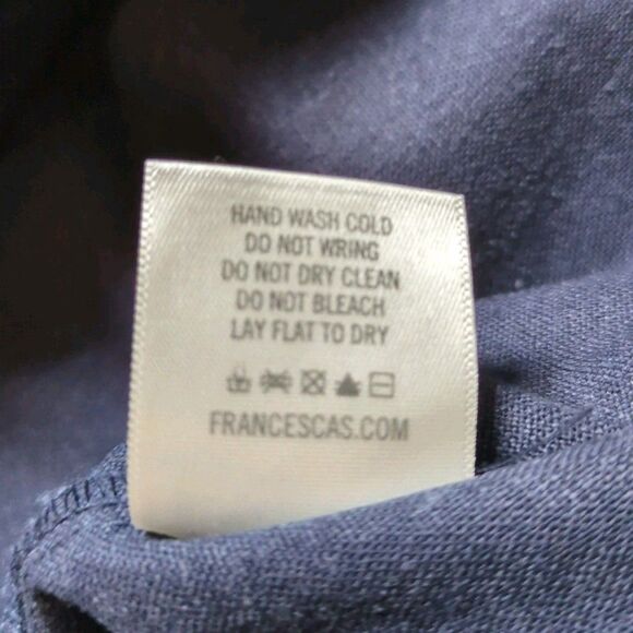 Francescas Mi Ami Womens XS Linen Blend Shorts Button Tie Waist Navy Blue Sailor - Picture 6 of 10